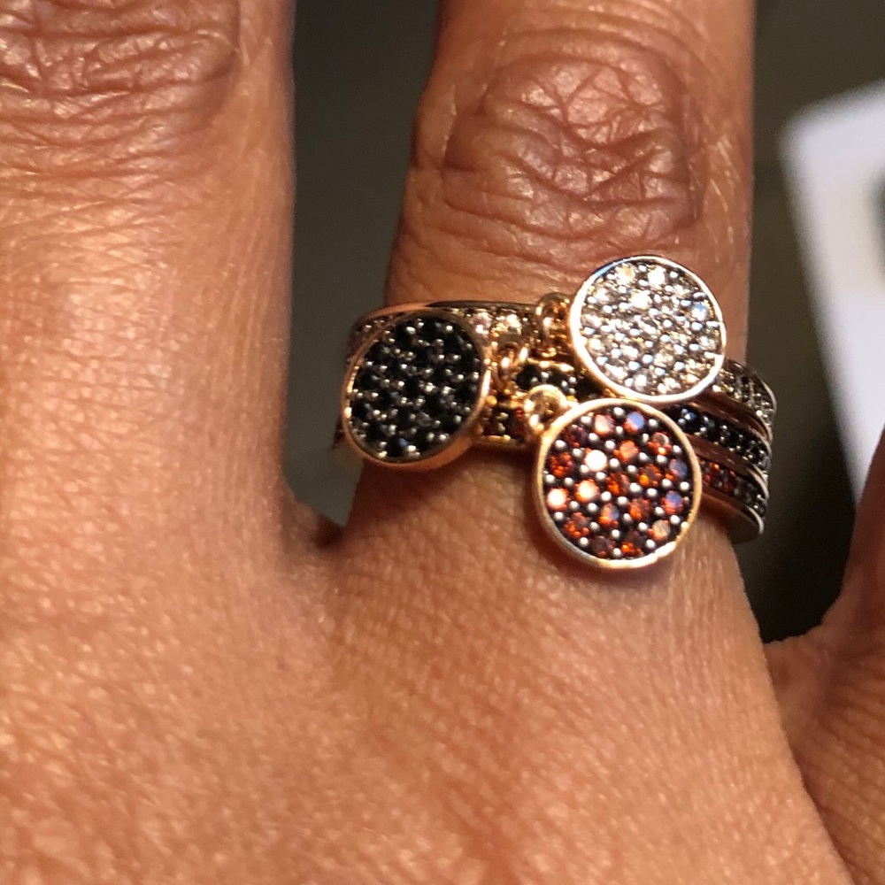 Henri Bendel Three Stack Crystal Ring